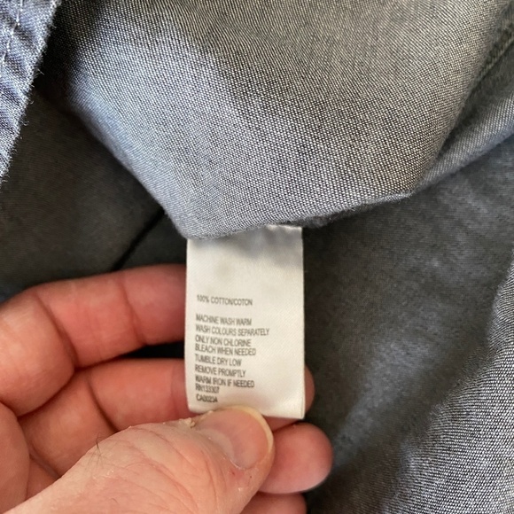 Black Brown 1826 Men's Gray‎ Denim Button Up Long Sleeve Shirt Size Large - Picture 5 of 10